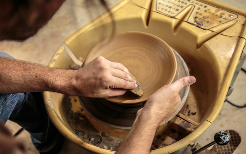 Ryukyu pottery in Okinawa, Japan